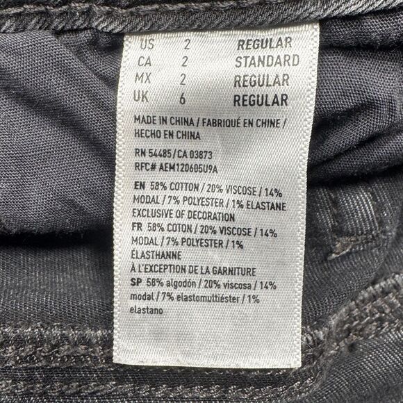 American Eagle Jeans Womens 2 Gray Super Low Jegging Distressed Measures 26 x 28 - Picture 4 of 10